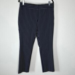 Ann Taylor Devin Fit Trousers Women Navy Pinstripe Pants Size 6 NWoT
